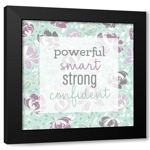Lilac Florals Pattern Words Black Modern Wood Framed Art Print by Allen, Kimberly