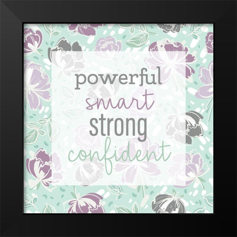 Lilac Florals Pattern Words Black Modern Wood Framed Art Print by Allen, Kimberly
