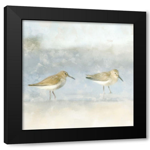 Sandpiper Beach Black Modern Wood Framed Art Print with Double Matting by Allen, Kimberly