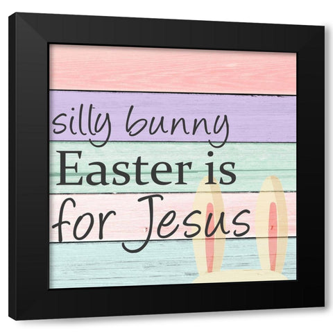 Silly Bunny Black Modern Wood Framed Art Print with Double Matting by Allen, Kimberly