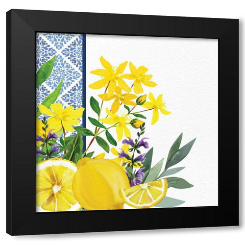 Lemon Tile 2 Black Modern Wood Framed Art Print with Double Matting by Allen, Kimberly