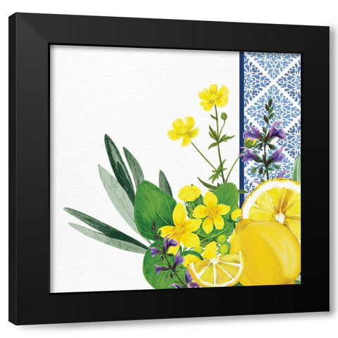 Lemon Tile 4 Black Modern Wood Framed Art Print with Double Matting by Allen, Kimberly