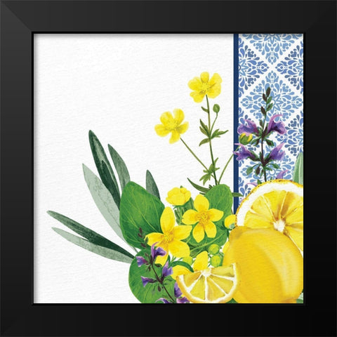 Lemon Tile 4 Black Modern Wood Framed Art Print by Allen, Kimberly