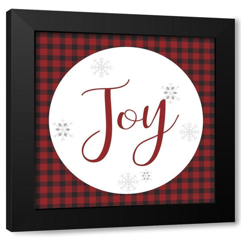 Joy Plaid Black Modern Wood Framed Art Print with Double Matting by Allen, Kimberly