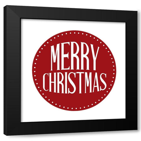 Merry Christmas Circle Black Modern Wood Framed Art Print by Allen, Kimberly