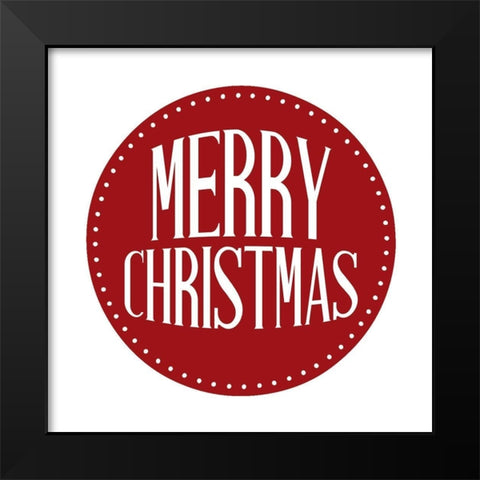 Merry Christmas Circle Black Modern Wood Framed Art Print by Allen, Kimberly