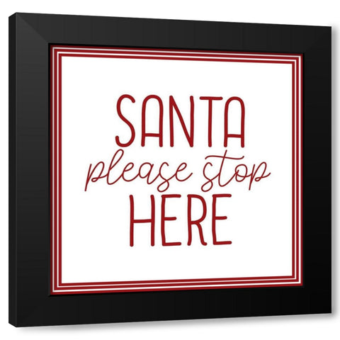 Santa Stop Candy v2 Black Modern Wood Framed Art Print by Allen, Kimberly