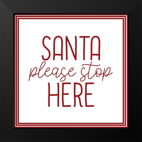 Santa Stop Candy v2 Black Modern Wood Framed Art Print by Allen, Kimberly