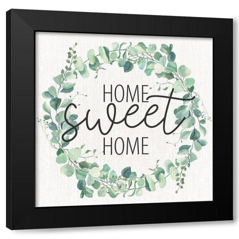 Home Sweet Home Wreath Black Modern Wood Framed Art Print by Allen, Kimberly