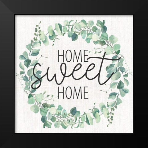 Home Sweet Home Wreath Black Modern Wood Framed Art Print by Allen, Kimberly