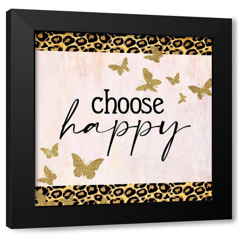 Butterfly Leopard 2 v2 Black Modern Wood Framed Art Print by Allen, Kimberly