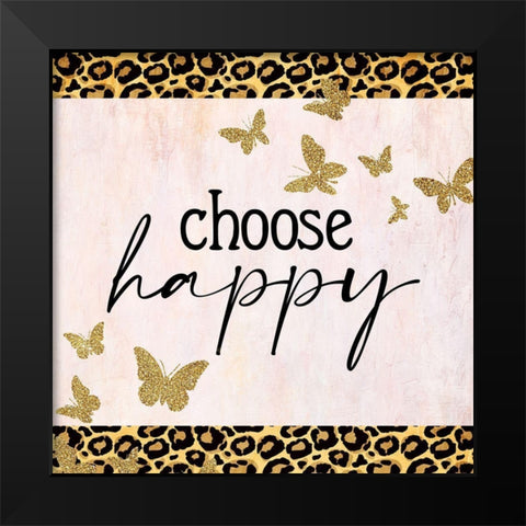 Butterfly Leopard 2 v2 Black Modern Wood Framed Art Print by Allen, Kimberly