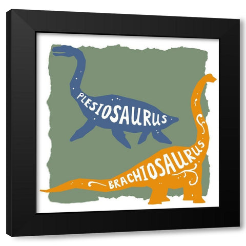 Dino Strong 3 v2 Black Modern Wood Framed Art Print by Allen, Kimberly