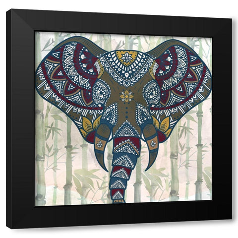 Watercolor Mandala Elephant Black Modern Wood Framed Art Print by Allen, Kimberly