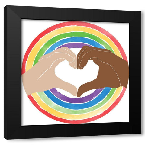 Rainbow Heart Black Modern Wood Framed Art Print by Allen, Kimberly