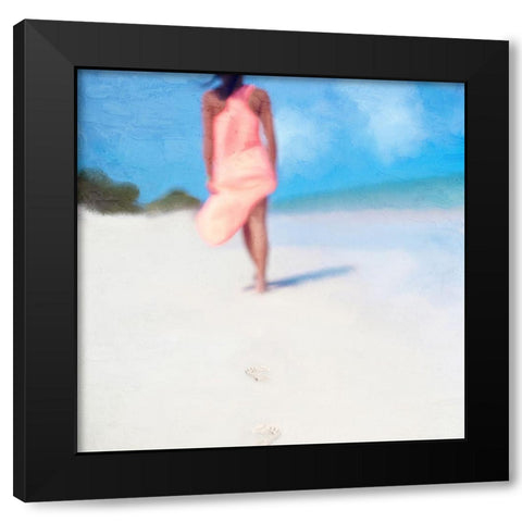 Walk on the Beach Black Modern Wood Framed Art Print by Allen, Kimberly