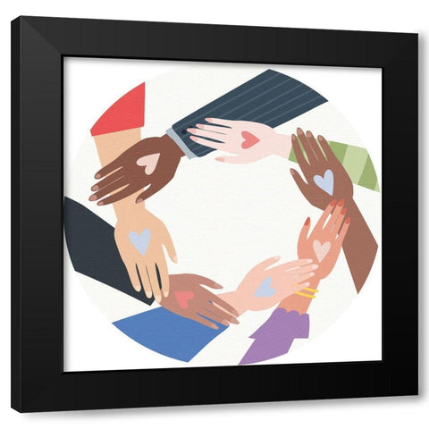 Together Black Modern Wood Framed Art Print by Bailey, Ann