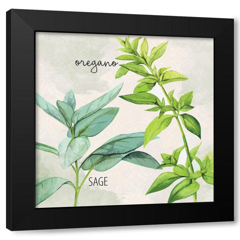 Fresh Herbs 3 Black Modern Wood Framed Art Print with Double Matting by Allen, Kimberly