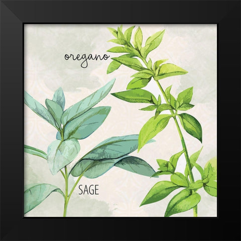 Fresh Herbs 3 Black Modern Wood Framed Art Print by Allen, Kimberly