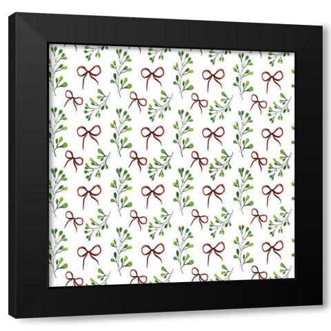 Gnome Wreath Pattern 2 Black Modern Wood Framed Art Print with Double Matting by Allen, Kimberly