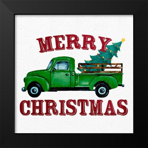 Merry Christmas Truck Black Modern Wood Framed Art Print by Allen, Kimberly