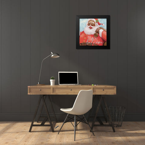 We Believe Santa v2 Black Modern Wood Framed Art Print by Allen, Kimberly