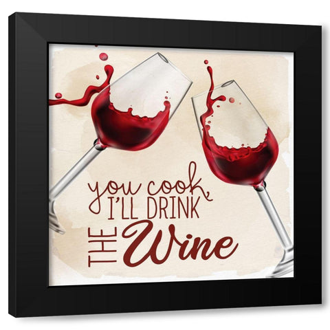Wine Splash 3 Black Modern Wood Framed Art Print with Double Matting by Allen, Kimberly