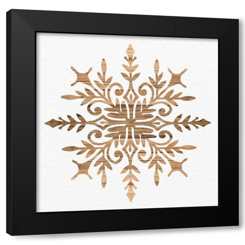 Wooden Snowflake 1 Black Modern Wood Framed Art Print by Allen, Kimberly