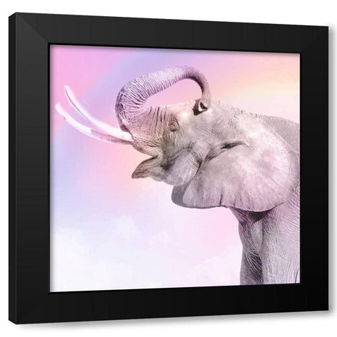 Pink Animals 3 Black Modern Wood Framed Art Print with Double Matting by Allen, Kimberly