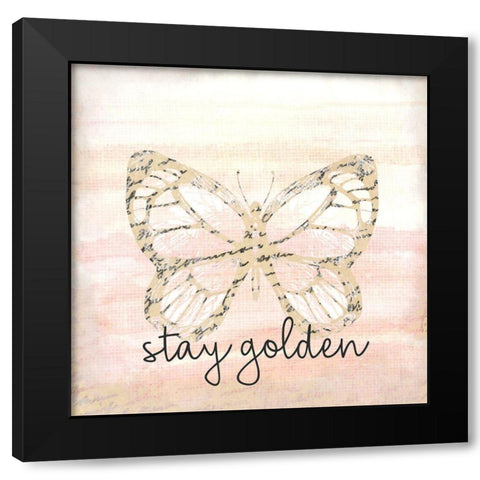 Stay Golden Butterfly Black Modern Wood Framed Art Print by Allen, Kimberly