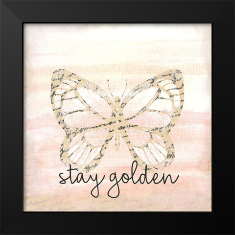 Stay Golden Butterfly Black Modern Wood Framed Art Print by Allen, Kimberly