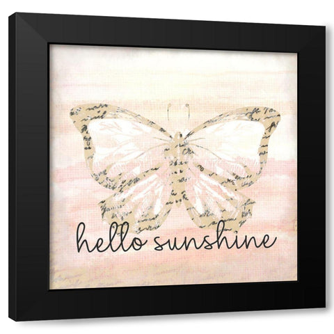 Hello Sunshine Butterfly Black Modern Wood Framed Art Print by Allen, Kimberly