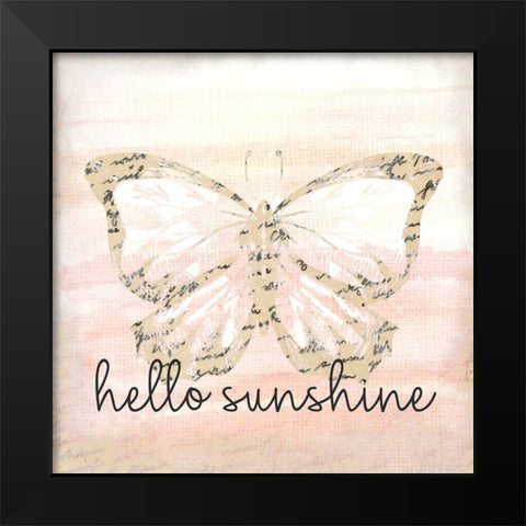 Hello Sunshine Butterfly Black Modern Wood Framed Art Print by Allen, Kimberly