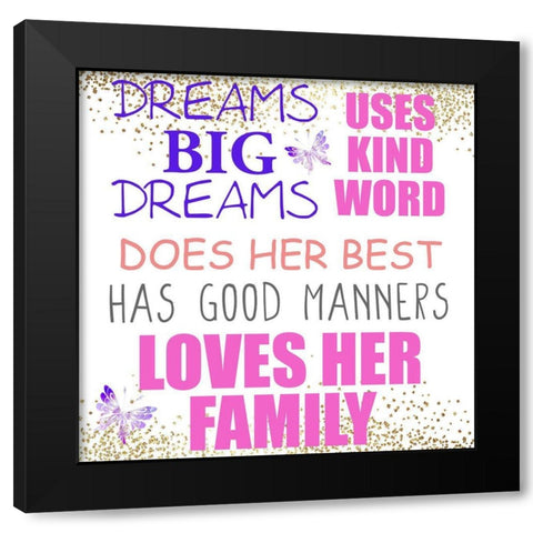 A Princess 3 Black Modern Wood Framed Art Print by Allen, Kimberly
