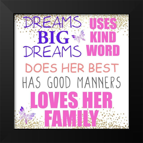 A Princess 3 Black Modern Wood Framed Art Print by Allen, Kimberly