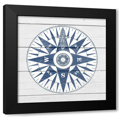 Wood Compass Black Modern Wood Framed Art Print with Double Matting by Allen, Kimberly