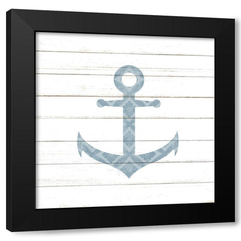 Ships Anchor Black Modern Wood Framed Art Print with Double Matting by Allen, Kimberly