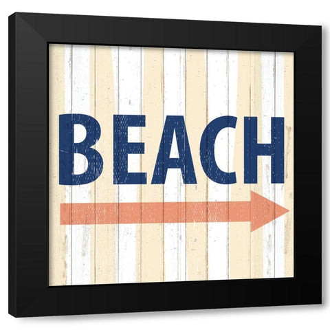 To the Beach Black Modern Wood Framed Art Print with Double Matting by Allen, Kimberly