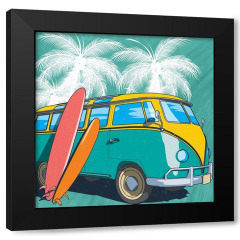 Beach Time Black Modern Wood Framed Art Print with Double Matting by Allen, Kimberly