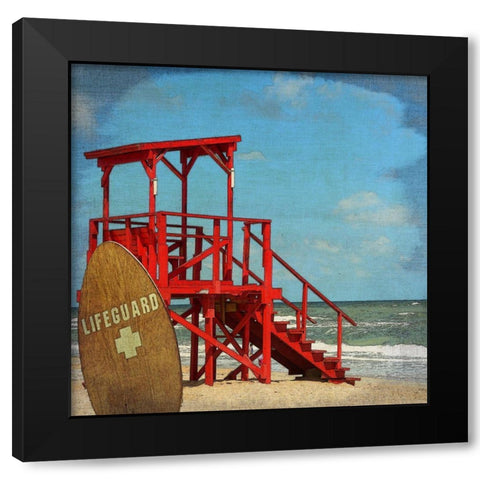 Lifeguard Station Black Modern Wood Framed Art Print by Allen, Kimberly