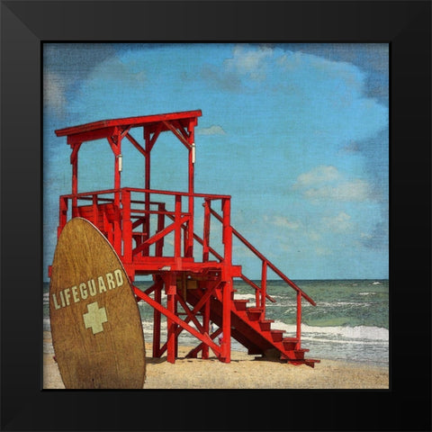 Lifeguard Station Black Modern Wood Framed Art Print by Allen, Kimberly