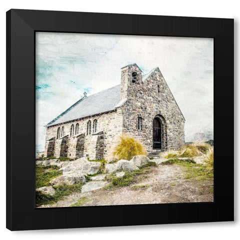 Stone Church Black Modern Wood Framed Art Print by Allen, Kimberly