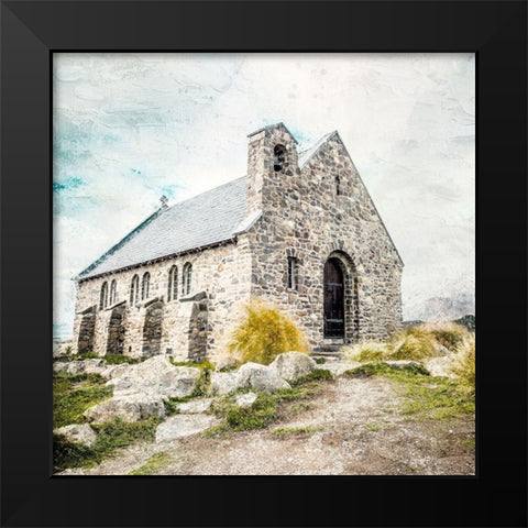 Stone Church Black Modern Wood Framed Art Print by Allen, Kimberly