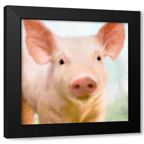 Baby Pig Black Modern Wood Framed Art Print with Double Matting by Allen, Kimberly