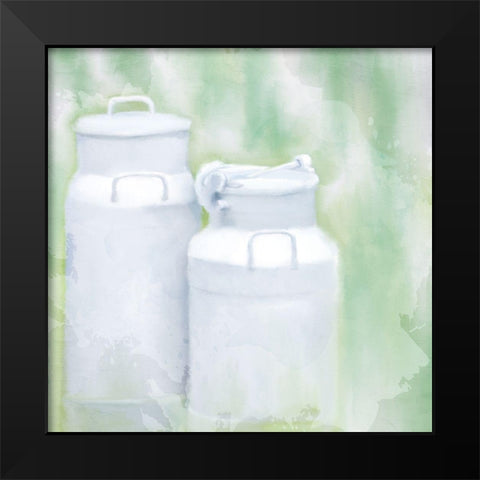 Milk Cans Black Modern Wood Framed Art Print by Allen, Kimberly