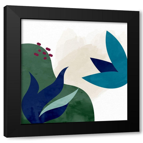 Organic Floral 1 Black Modern Wood Framed Art Print with Double Matting by Allen, Kimberly