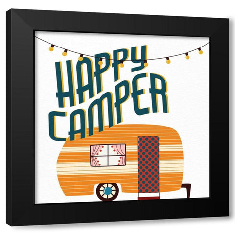 Happy Camper 1 Black Modern Wood Framed Art Print with Double Matting by Allen, Kimberly
