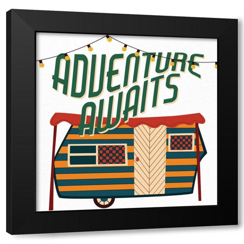 Happy Camper 2 Black Modern Wood Framed Art Print by Allen, Kimberly