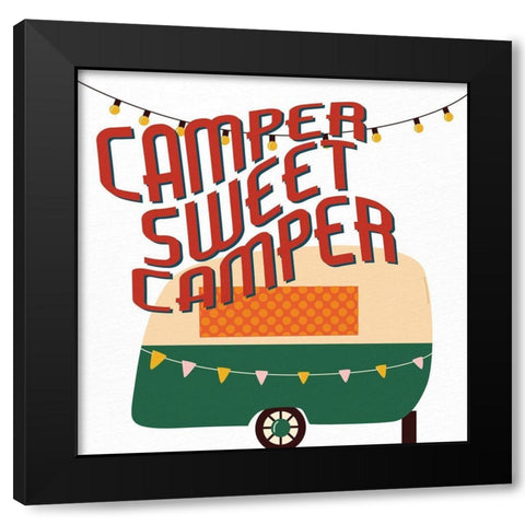 Happy Camper 3 Black Modern Wood Framed Art Print with Double Matting by Allen, Kimberly