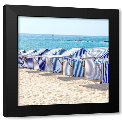 Beach Stripes Black Modern Wood Framed Art Print with Double Matting by Allen, Kimberly